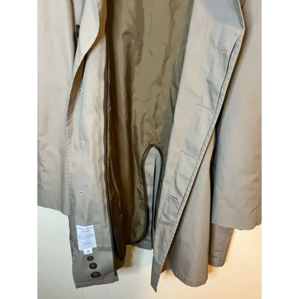 Vintage London Fog Trench Coat Mens 46 Long Beige Wamsutta Thinsulate Lined USA - Picture 2 of 8